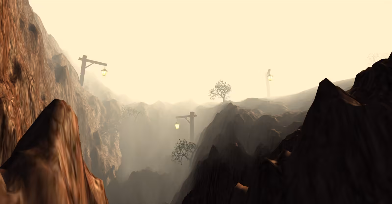 An 3D environment entirely generated using procedural modeling techniques.