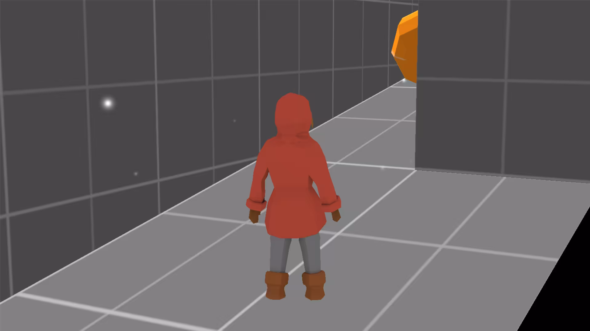 A big boulder is rolling towards the player.