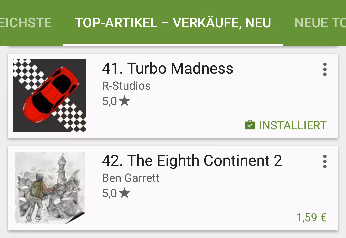 Turbo Madness Racing on #41 in Top charts - Sales, New releases in Games