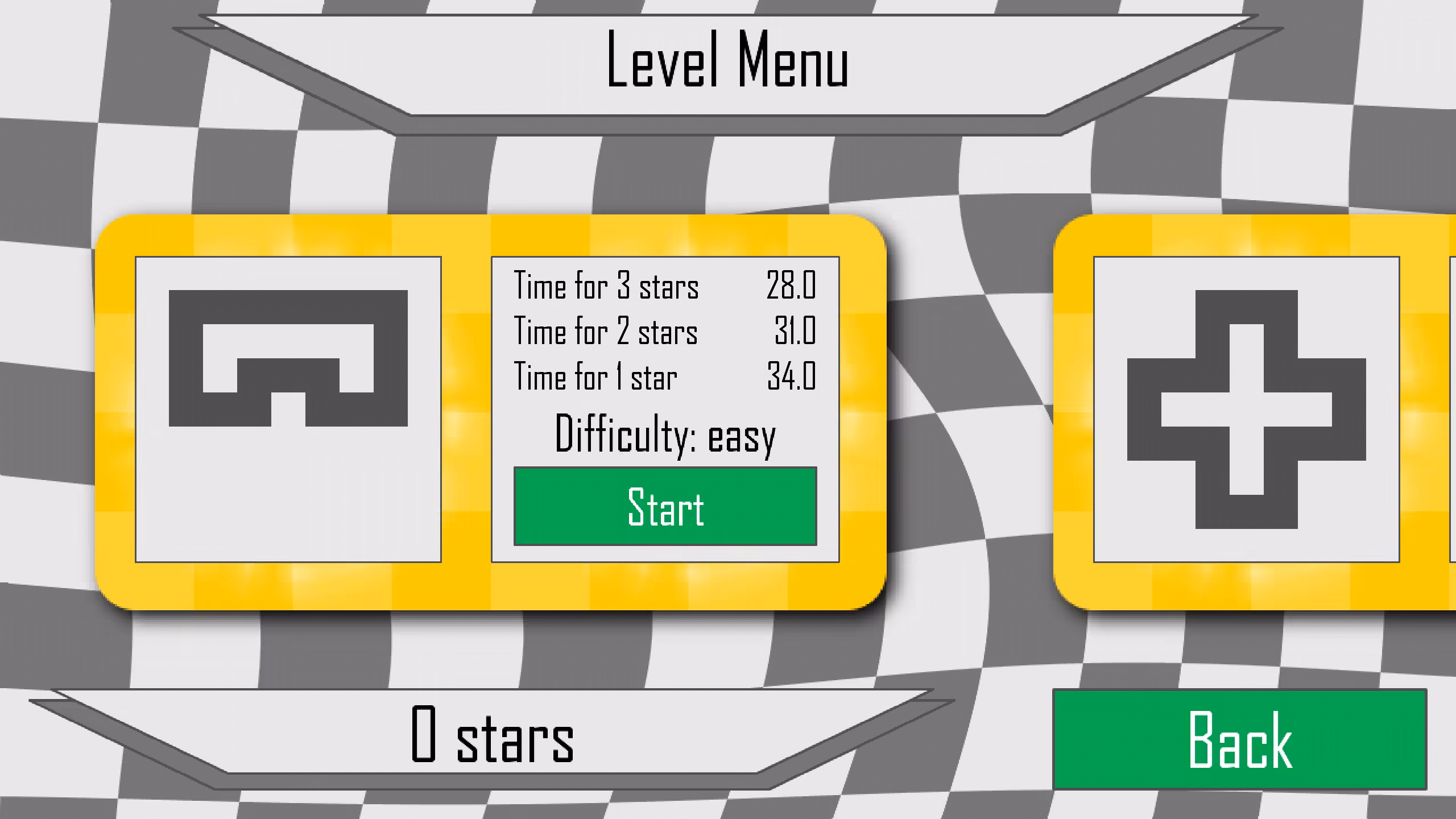 Level menu of Turbo Madness Racing